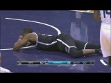 Thaddeus Young Goes Down | Hornets vs Nets | March 25, 2015 |