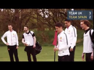 Manchester United stars compete in UK versus Spain Footgolf match during off-season