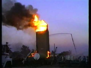Burning Grain Elevator Gettysburg, South Dakota