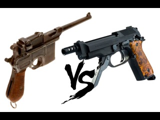 Пистолет Маузер К96 (Mauser C96) против Беретты 93Р (Beretta 93R)