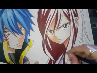 Speed Drawing - Jellal Fernandes and Erza Scarlet (Fairy Tail)