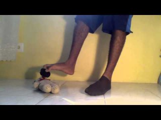 Male Thin Socks Strip To Bare feet