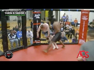 Fighter Gets Knocked Out and Sticks to the Cage in