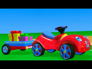 3D мультфильм для малышей: Мультик про Красную Машинку, Вертолетик и Парк Аттракционов
