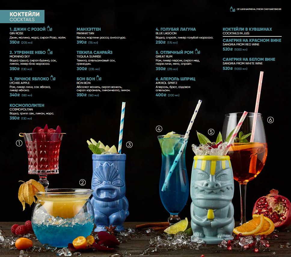Ресторан кувшин ярославль барная карта