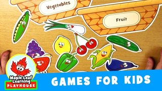 Fruit and Vegetable Sorting Game for Kids | Maple Leaf Learning Playhouse