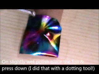 Foil Transfer - Rainbow Nail Art designs Colorful Designs short / Long Nails Tutorial nail art foil