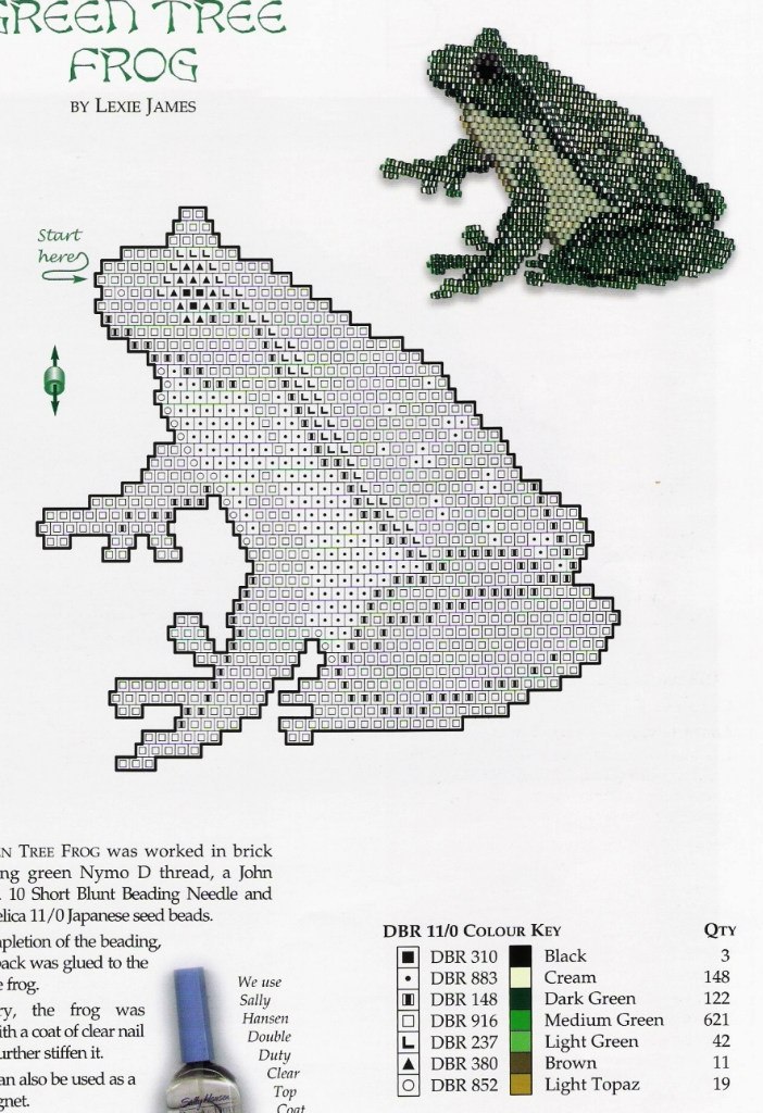 Кольца из бисера схемы лягушка кольца