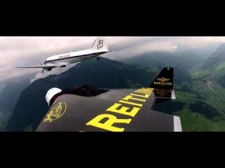 Eye To Eye - Jetman flies in formation with the Breitling DC-3 and its passengers!
