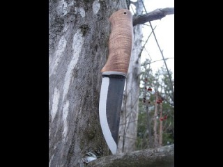 DIY Hawaii Koa handle for Roselli puukko knife blade