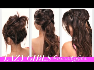 ★4 EASY Lazy Girls BACK-TO-SCHOOL HAIRSTYLES | CUTE HAIRSTYLE | BRAIDS + MESSY BUN