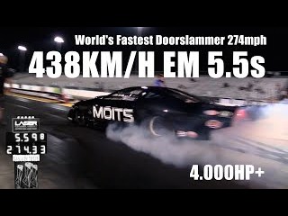 Carro mais veloz do mundo 438km/h em 402m - World's Fastest Doorslammer 274mph