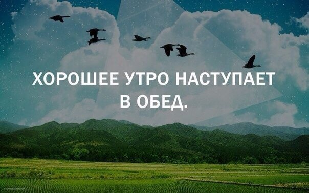 Хорошее утро наступает в обед картинки