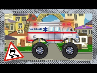 ✔ Мультики про машинки. Скорая помощь и мотоцикл - гонки в городе. Car Cartoon fo kids.