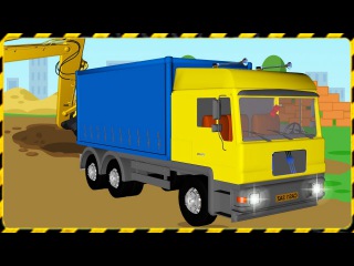 The Big Truck & the Excavator - Construction Trucks Video - World of Cars for children Part 2