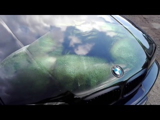 Печать рисунка на пленке и нанесение на капот BMW e46