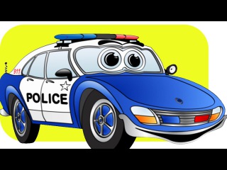 Polis arabası, Yarış arabası ve Vinç - Eğitici Çizgi Film - Akıllı Arabalar
