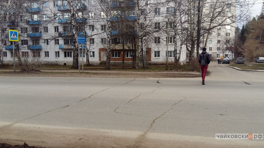 пешеходный переход на ул. Ленина, Чайковский, 2017 год