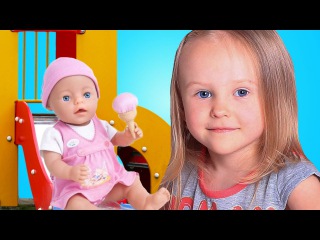 Кукла Беби Бон Видео для девочек Играем на Детской Площадке Children's Play Yard Baby Born Dolls