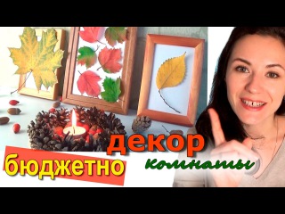 Бюджетный осенний декор комнаты. Листья + шишки