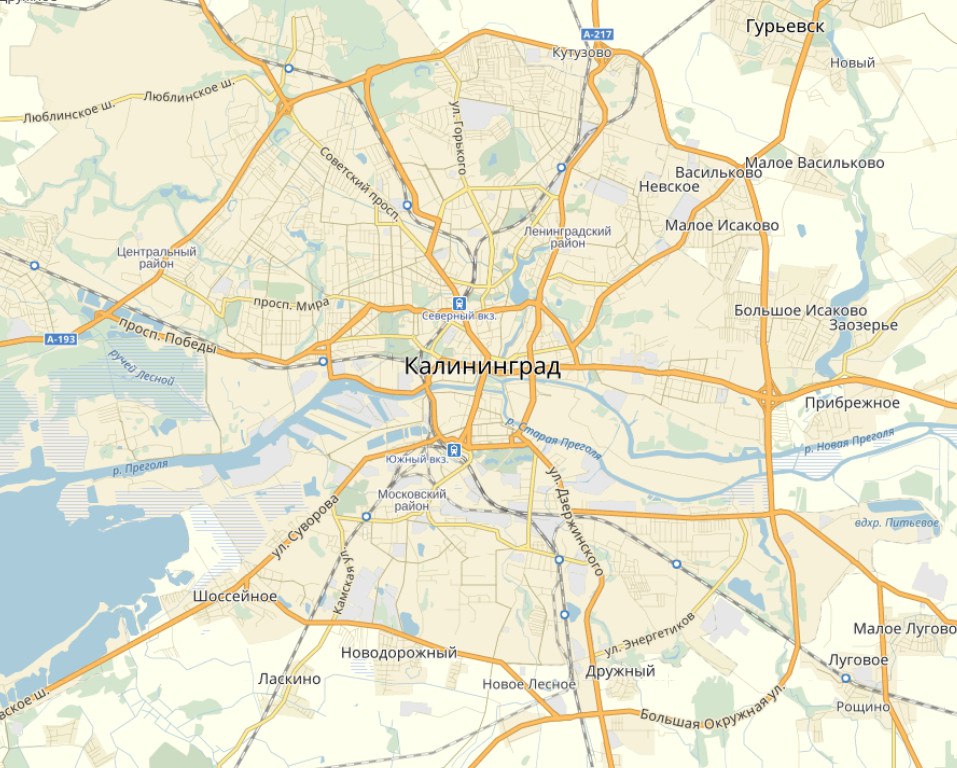 Малое исаково калининградская область карта