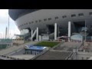 Строительные работы в зоне доступа стадиона на Крестовском острове. Май 2016