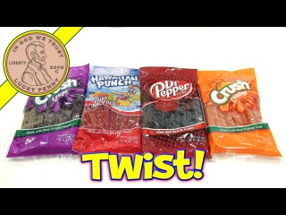 Dr Pepper, Hawaiian Punch, Orange & Grape Crush Licorice Candy Twists