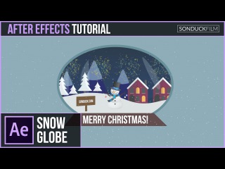 After Effects Tutorial: 2D SNOW GLOBE - Christmas Motion Graphics