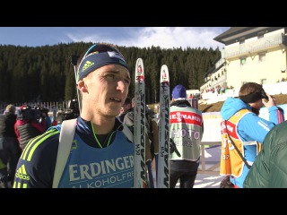 Ukrainian Pidruchnyi Happy after 4th place in Men's Relay