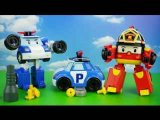 Робокар Поли и Робокар Рой открывают большие яйца с сюрпризом Kinder Surprise Robocar Poli