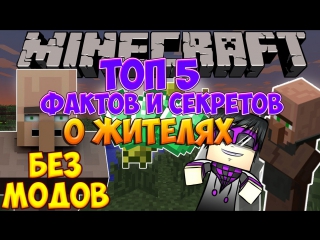 Майнкрафт: Топ 5 Фактов и Секретов о Жителях БЕЗ МОДОВ