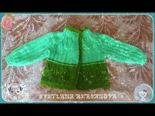 Детский жакет с листиками (спицы) Часть 2 - knitting children's jacket