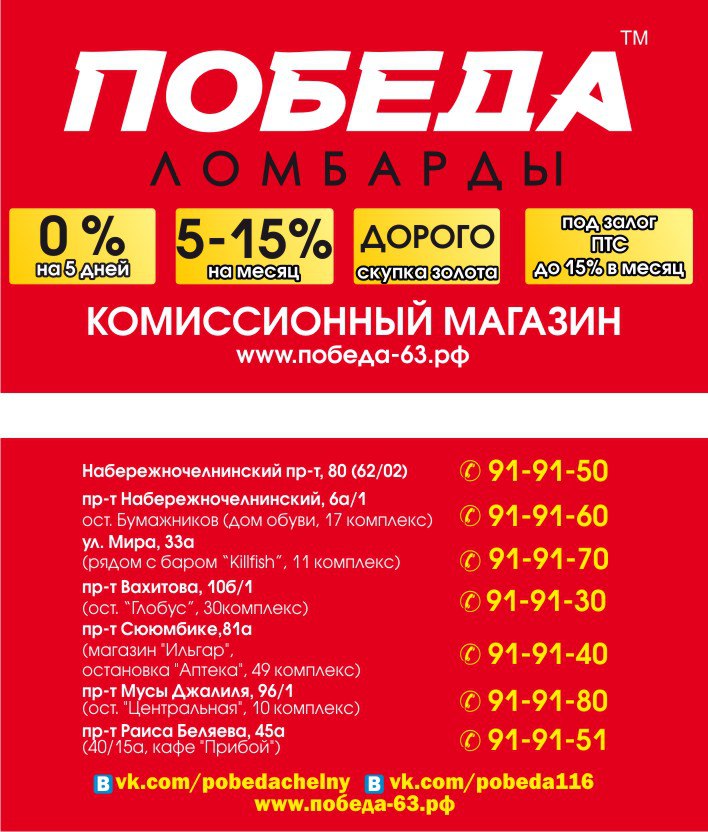 Список Магазинов Победа
