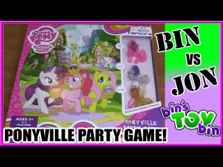 Bin Vs. Jon - My Little Pony Ponyville Party Board Game! | Bin's Toy Bin