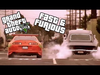 GTA 5 ONLINE - FAST & FURIOUS DRAG RACE SCENE (GTA V Remake)