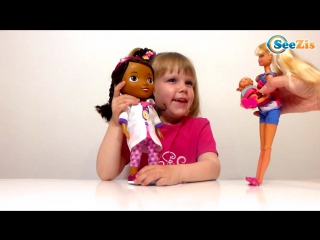 Кукла Штеффи. Доктор Ника лечит куклу Еви. Видео для девочек. Doc McStuffins. Tiki Taki Nika