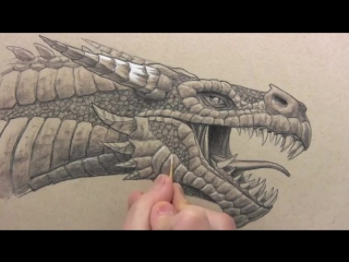 Рисуем очень красивого и детализированного дракона - How to Draw a Dragons Head - Shading Details