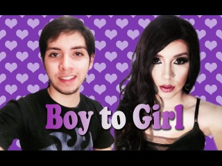 Boy to Girl Makeup with Lip sync - FULL body - Maquillaje de Hombre a Mujer