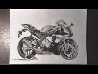 Yamaha R1M - Charcoal & Graphite Drawing