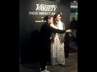 Some Lost Kristen on Instagram: “Short vid of Kristen presenting the award to Kelly--from Variety's snapchat #kristenstewart #sundance #premiere #sundancefilmfestival…”