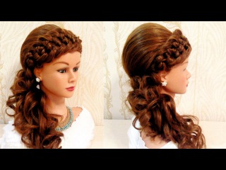 Свадебная прическа с плетнием. Braided wedding hairstyle for long hair