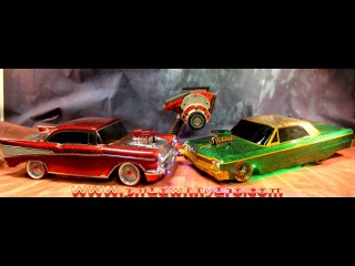 OLD School RC DRIFT Cars PITDAWG HYdro 57 chevy and 64 Impala