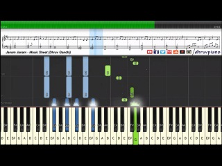 Janam Janam (Dilwale) Arijit Singh & SRK || Piano Tutorial + Music Sheet + MIDI with Lyrics