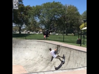 Hyper Bikes on Instagram: “Here's @ryanguettler doing a flair over a 50/50 grind from a skater. Would you and your friend do a over and under? Tag us if you can !!”