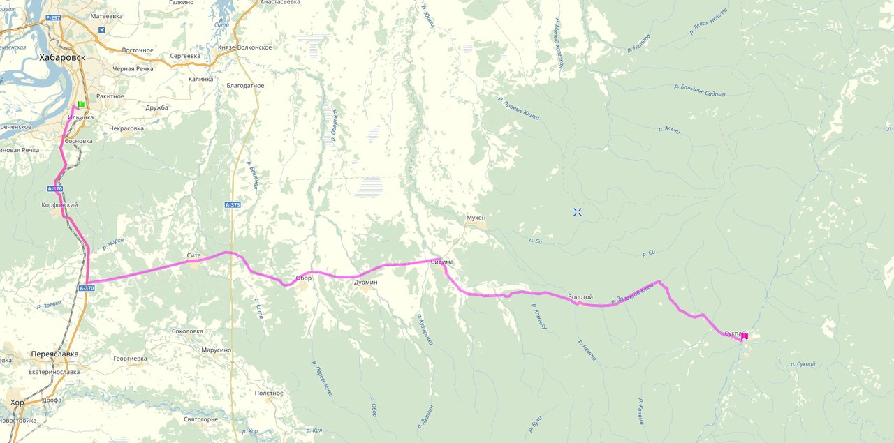 Карта реки сукпай