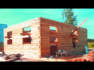 Сруб брус дом оседает / Сруб осадка / Стена из бруса осадка / Log cabin timber house settles