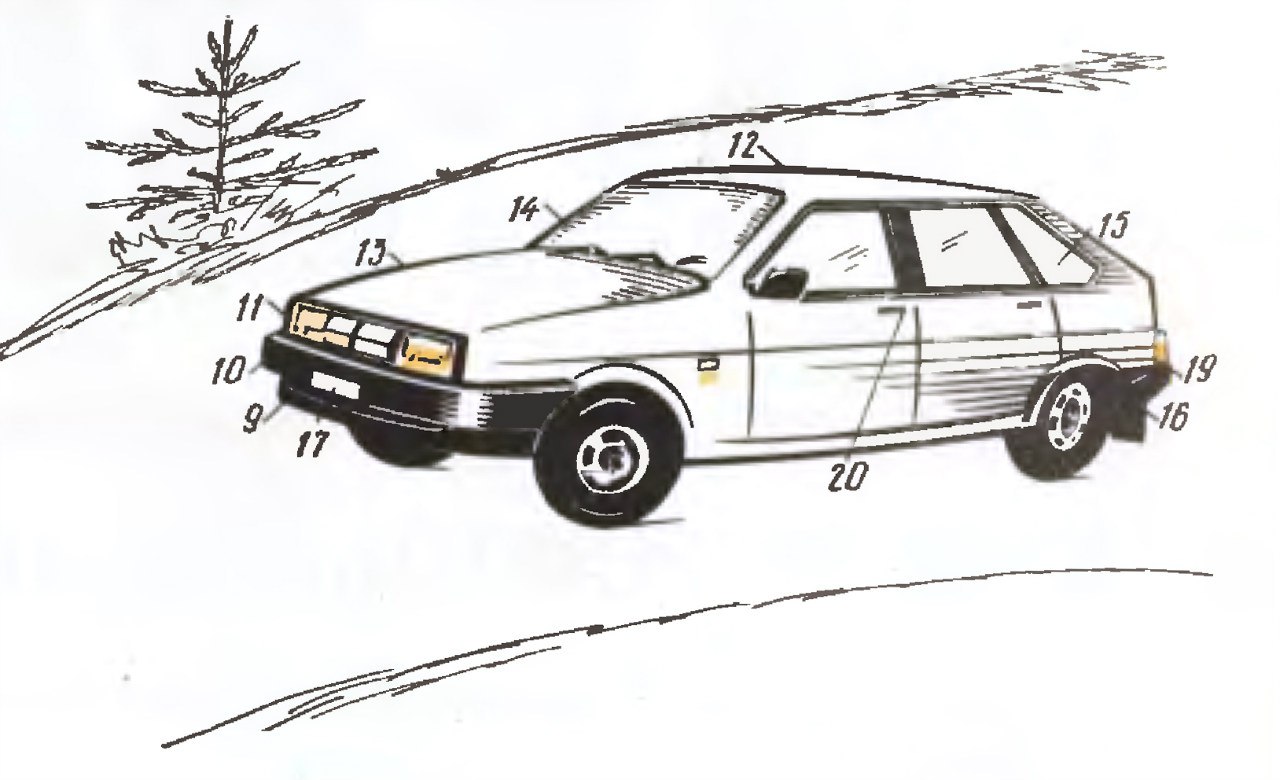 Схема ваз 2109 из бумаги - фото