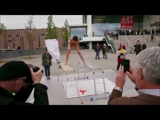 Performance Artist Milo Moiré Performs 'Plop Egg'