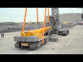 Liebherr - LR 1600/2 crawler crane using the LTR 1220 as counterweight