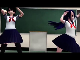 【MMD Yandere Simulator】Ayano Aishi & Oka Ruto「脳漿炸裂ガールSpinal Fluid Explosion Girl」